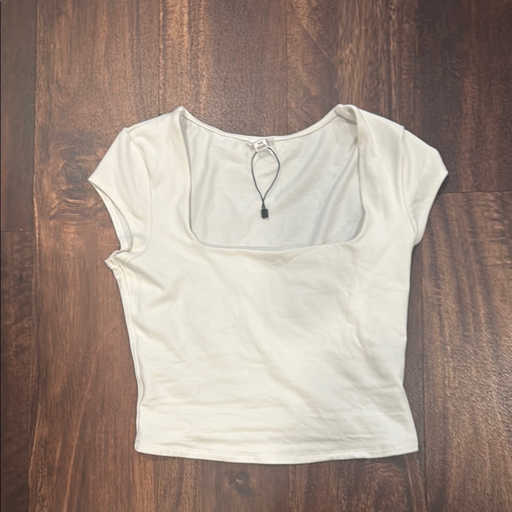 Garage White square neck top Small